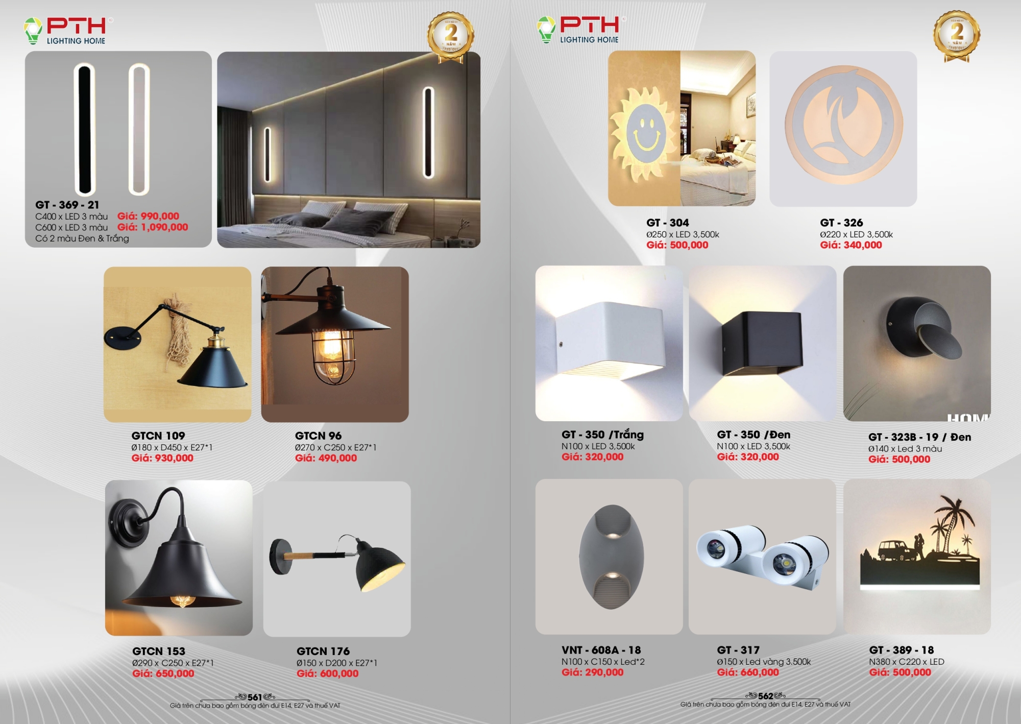 Bảng giá đèn trang trí PTH Lighting Home 2026